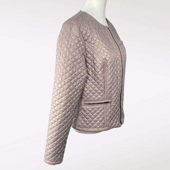 Jolmar Metallic Quilted Zip Jacket Blush Lightweight Bomber Style Small - Picture 6 of 10